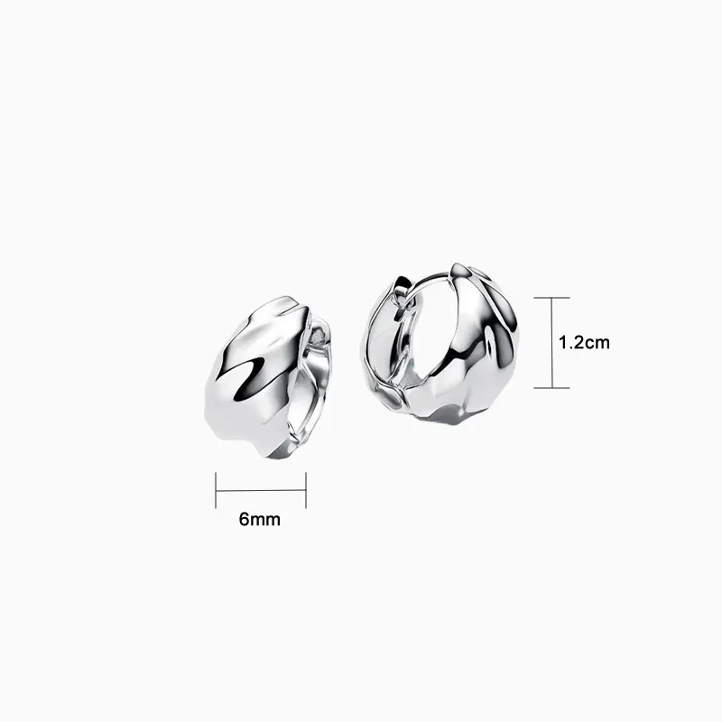 Aretes Huggies De Plata Ondas Plata