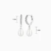 Aretes Huggies De Plata Perla Colgante