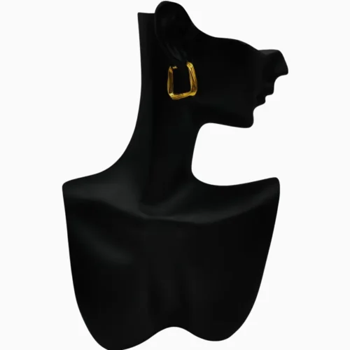 Aretes Huggies De Plata Triángulo Entrelazado