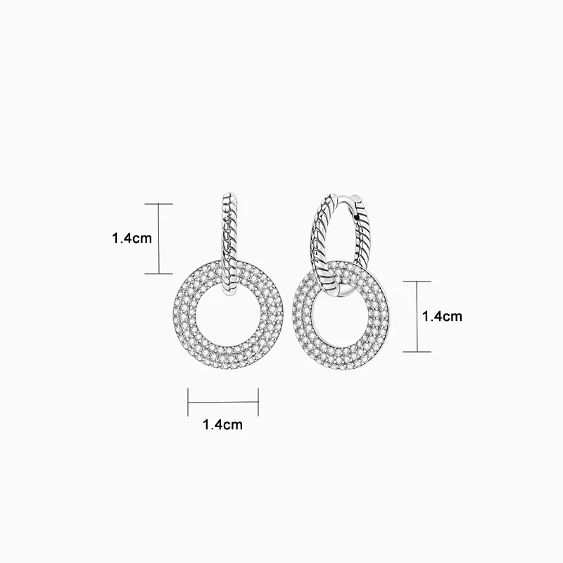 Aretes Huggies De Plata Triple Fila Pavé Aretes Huggies De Plata Triple Fila Pavé