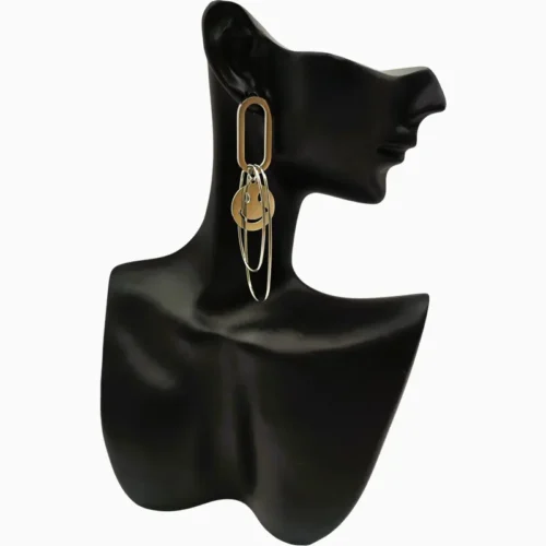 Aretes Largos De Acero Carita Feliz