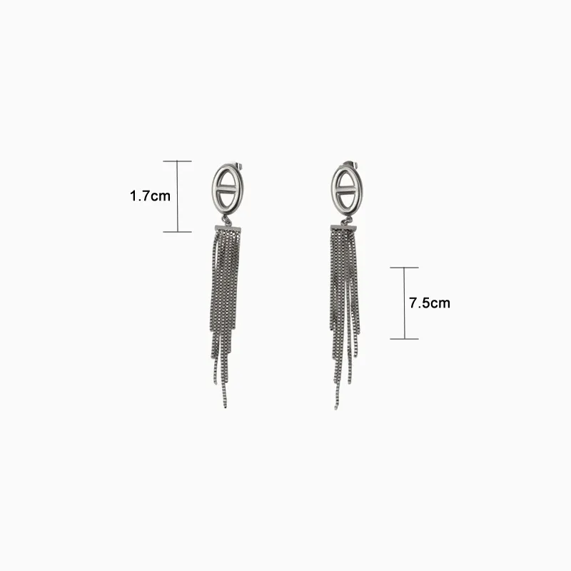 Aretes Largos De Acero Colgantes De Cubo