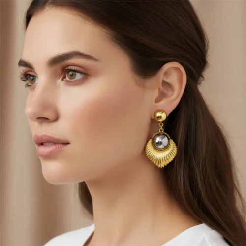 Aretes Largos De Oro Boho Dorado