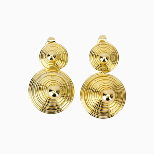 Aretes Largos De Oro Contemporáneos