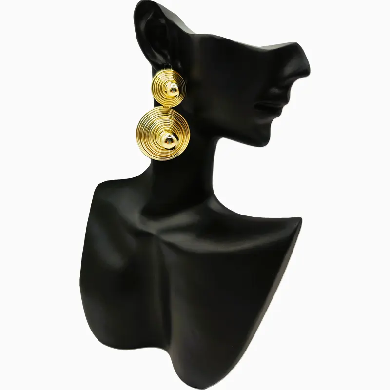 Aretes Largos De Oro Contemporáneos