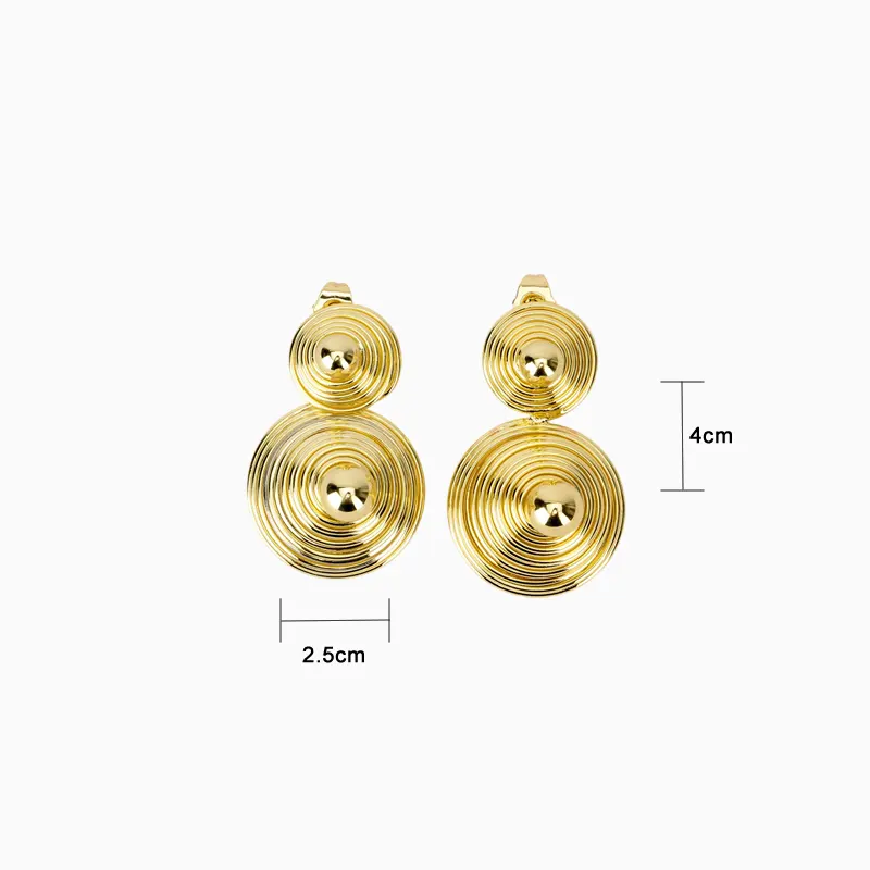 Aretes Largos De Oro Contemporáneos