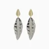 Aretes Largos De Oro Diseño De Hoja