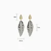 Aretes Largos De Oro Diseño De Hoja