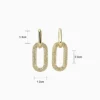 Aretes Largos De Oro Eslabones Brillantes