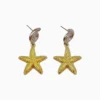 Aretes Largos De Oro Estrella De Mar