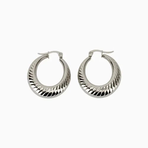 Aretes Arracadas De Acero Chunky Torcido