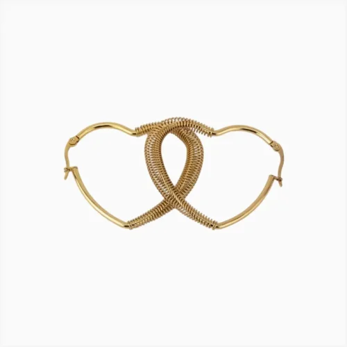 Aretes Arracadas De Acero Corazón Espiral