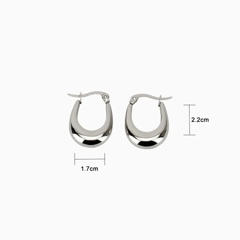 Aretes Arracadas De Acero Diseño Contemporáneo