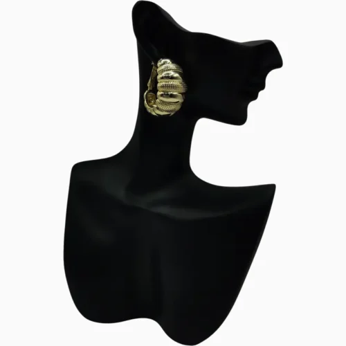 Aretes Arracadas De Oro Anchas Onduladas