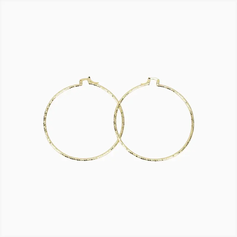 Aretes Arracadas De Oro Contemporáneas 40mm