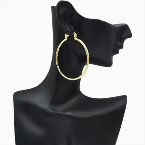 Aretes Arracadas De Oro Contemporáneas 40mm