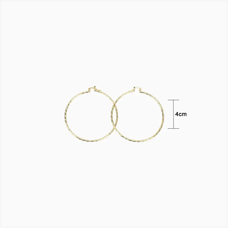 Aretes Arracadas De Oro Contemporáneas 40mm