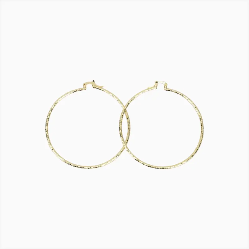 Aretes Arracadas De Oro Contemporáneas 60mm