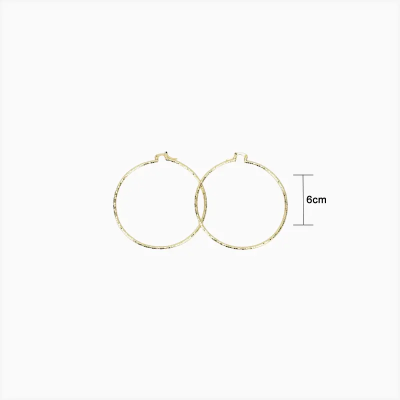 Aretes Arracadas De Oro Contemporáneas 60mm