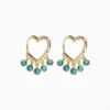 Aretes Arracadas De Oro Corazón Dorado