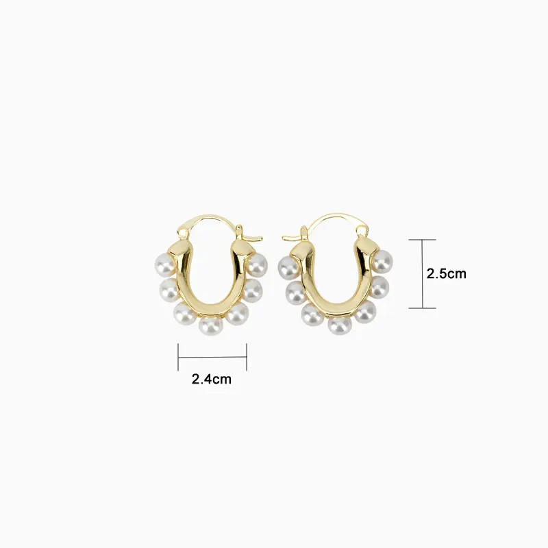 Aretes Arracadas De Oro Diseño Con Perlas