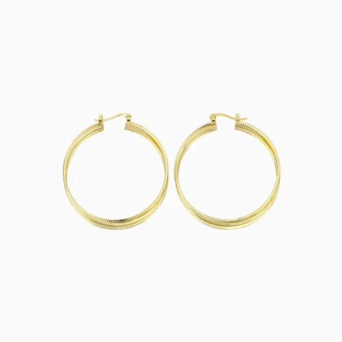 Aretes Arracadas De Oro Triple Aro 50