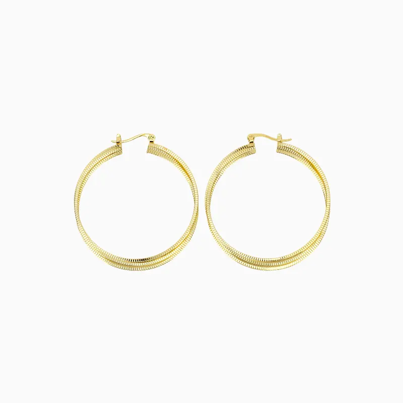 Aretes Arracadas De Oro Triple Aro 50