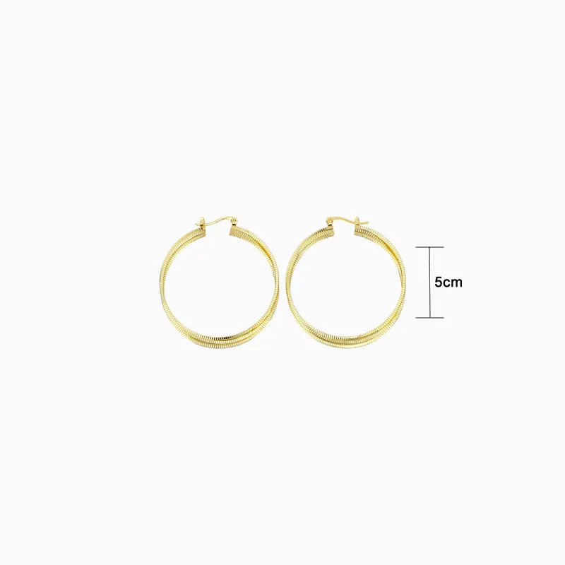 Aretes Arracadas De Oro Triple Aro 50