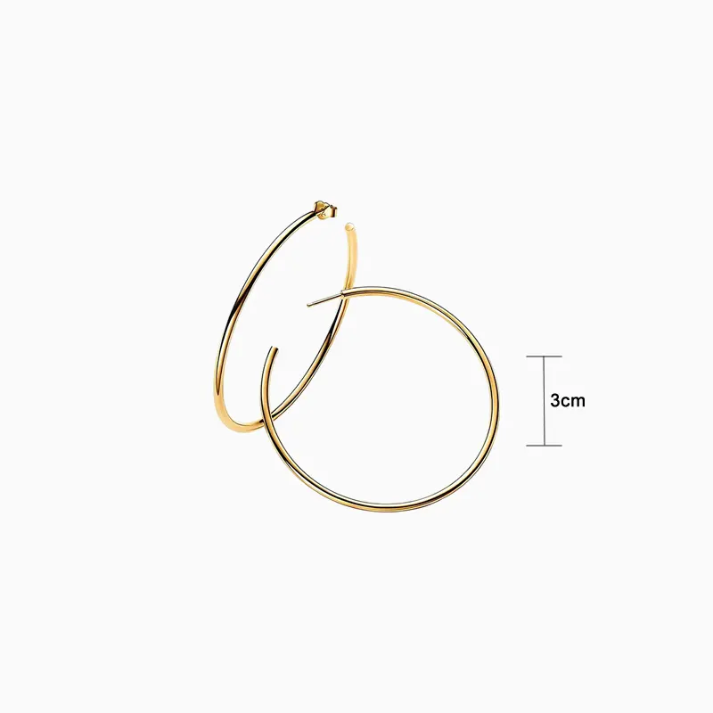 Aretes Arracadas De Plata Aro Abierto 30mm Aretes Arracadas De Plata Aro Abierto 30mm