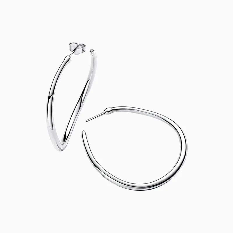 Aretes Arracadas De Plata Aro Abierto 40mm Aretes Arracadas De Plata Aro Abierto 40mm