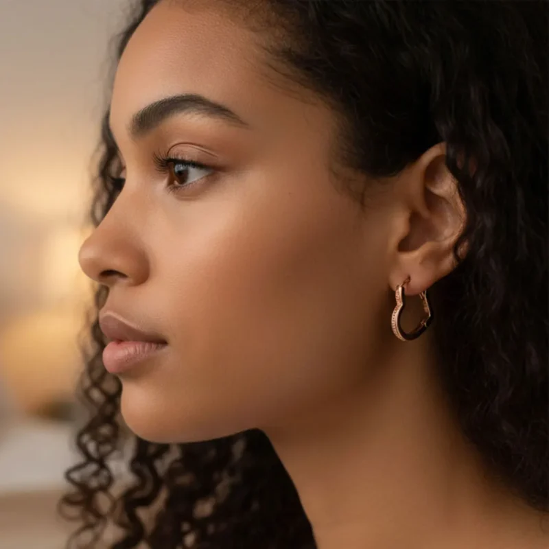 Aretes Arracadas De Plata Corazón Asimétrico