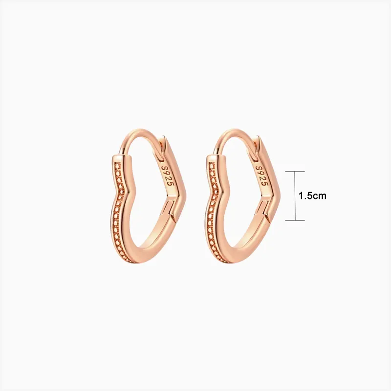 Aretes Arracadas De Plata Corazón Asimétrico