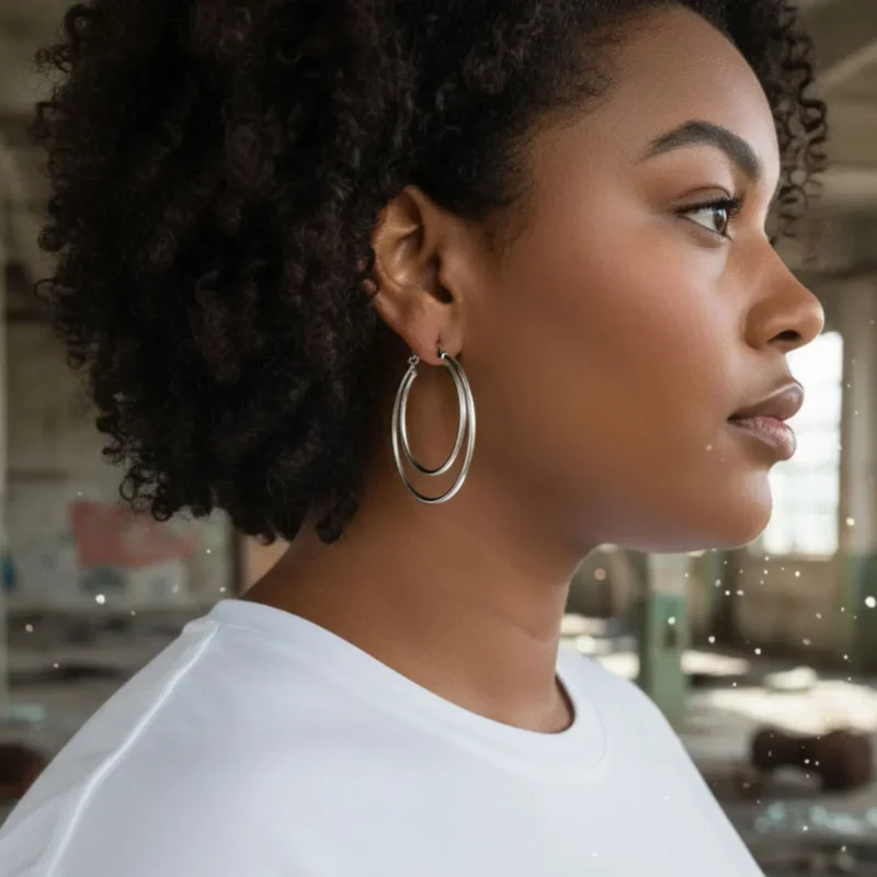 Aretes Arracadas De Plata Doble Banda