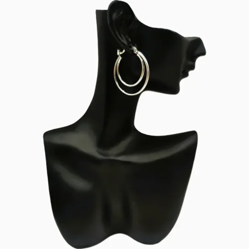 Aretes Arracadas De Plata Doble Banda