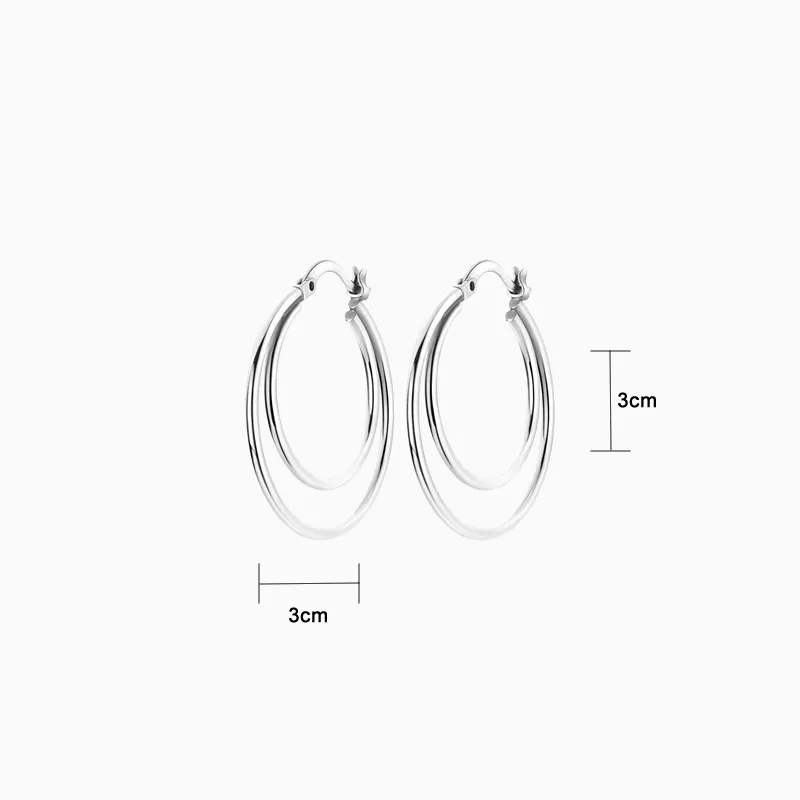 Aretes Arracadas De Plata Doble Banda Aretes Arracadas De Plata Doble Banda