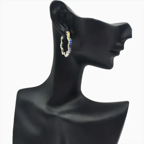 Aretes Arracadas De Plata Estrella Multicolor