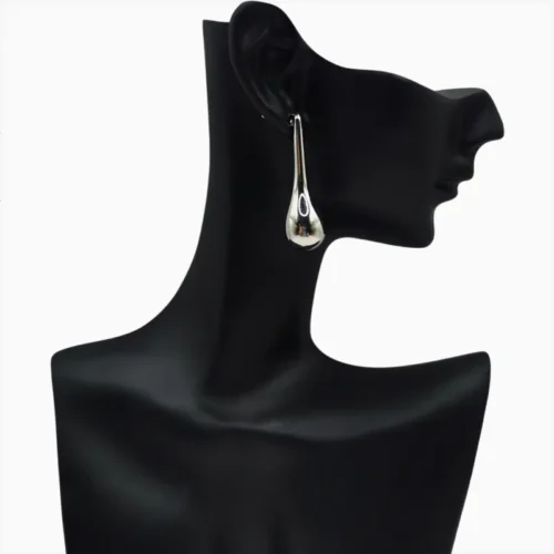 Aretes Broquel De Oro Gota Larga