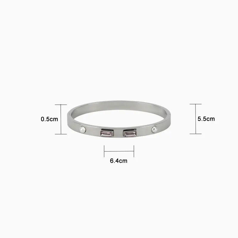 Pulsera De Acero Piedras Rosas