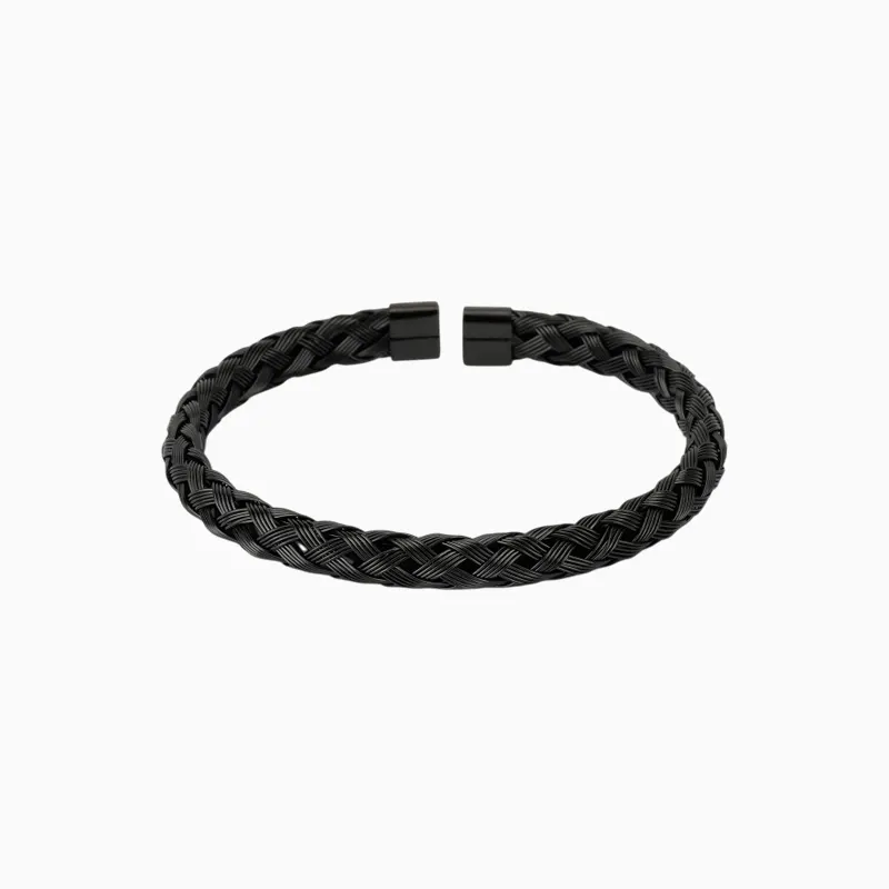 Pulsera De Acero Trenzado Negro