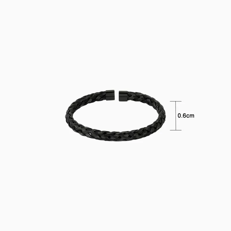 Pulsera De Acero Trenzado Negro