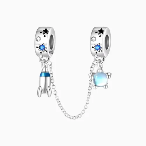 Cadena De Seguridad Cohete Y Estrella Cadena De Seguridad Cohete Y Estrella