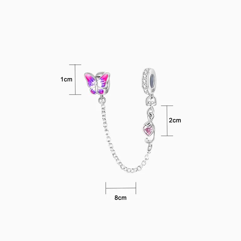 Cadena De Seguridad Mariposa y Corazón Cadena De Seguridad Mariposa y Corazón