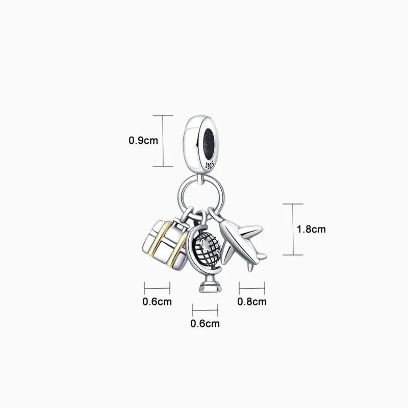 Charm Avión Planeta Y Maleta