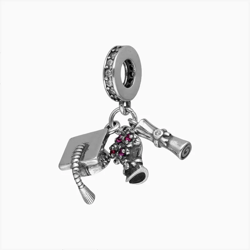 Charm Birrete Diploma Y Flores