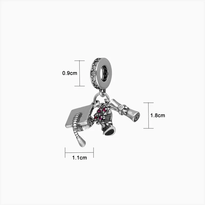 Charm Birrete Diploma Y Flores