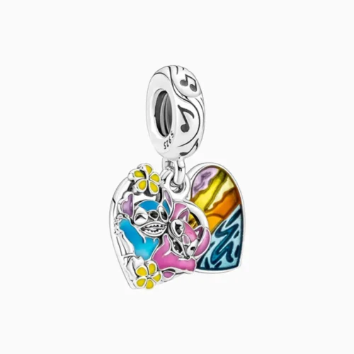 Charm Corazón Stitch Y Angel