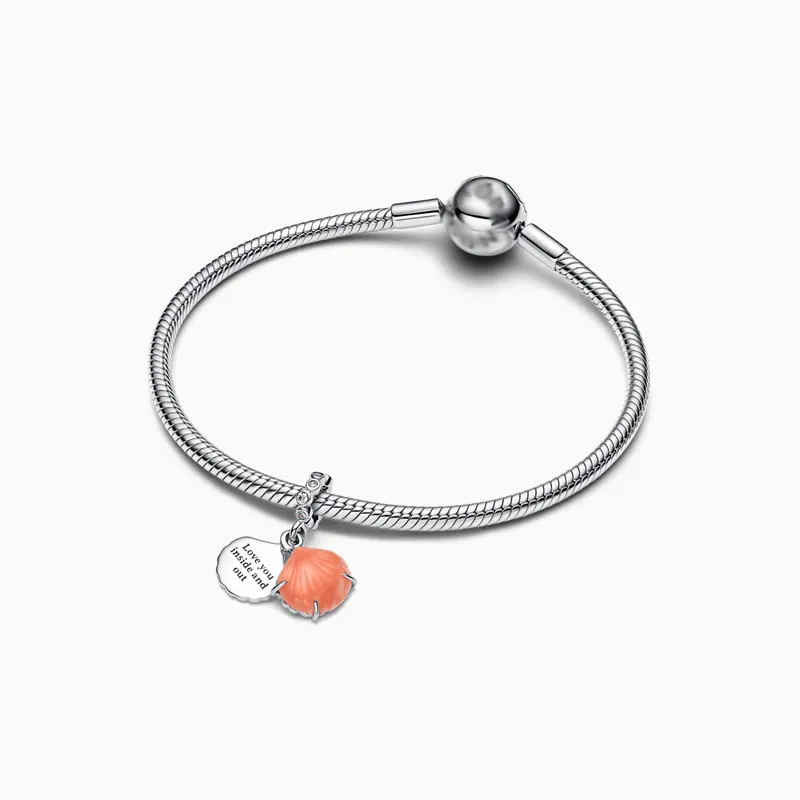 Charm Doble Concha Coral Charm Doble Concha Coral