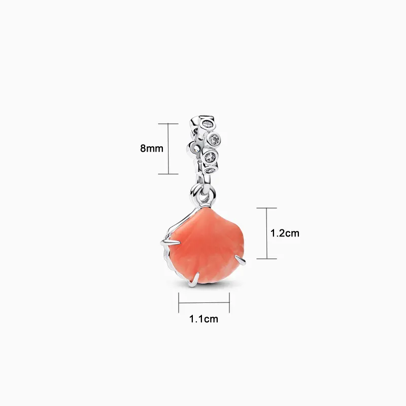 Charm Doble Concha Coral Charm Doble Concha Coral