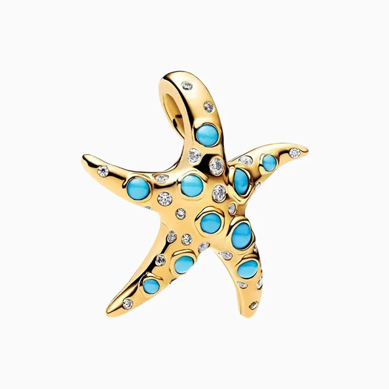 Charm Estrella De Mar Azul Brillante