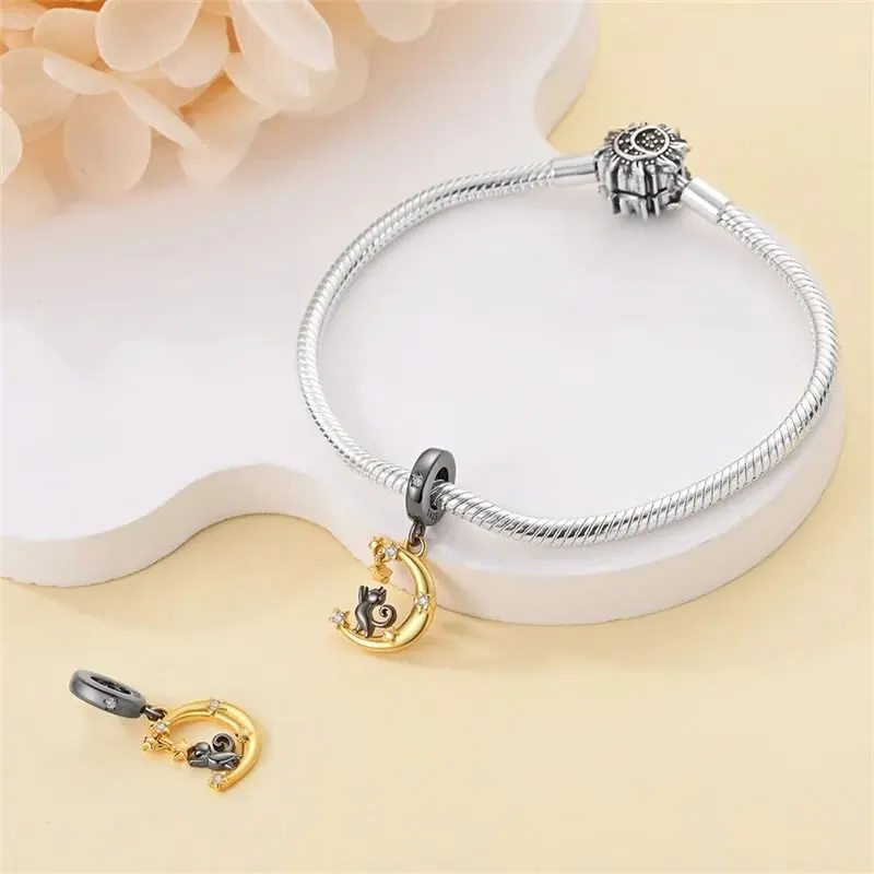 Charm Gato En Luna Estrellada Charm Gato En Luna Estrellada